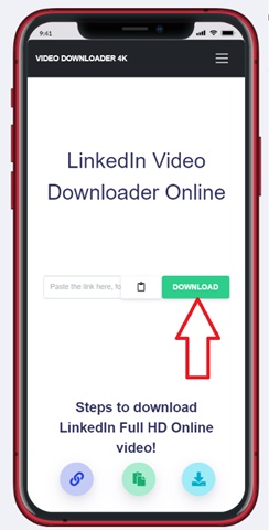 Click the download button to get the Linkedin MP4 link