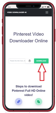 Click the download button to get the Pinterest MP4 link