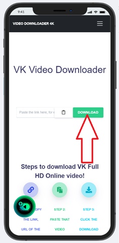 Click the download button to get the VK MP4 link